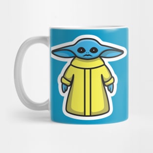 Alien cartoon vector icon illustration. Science and technology icon design concept. Mug